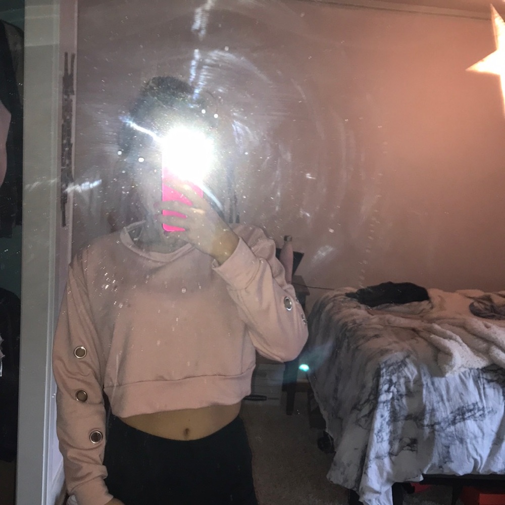 Pink sweater crop top